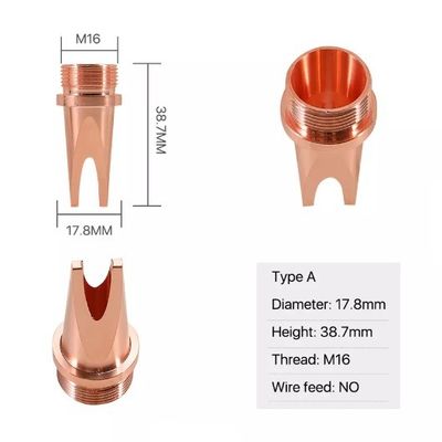 Высота 38.7mm диаметра 17.8mm сопла сварки лазера ISO M16 главная